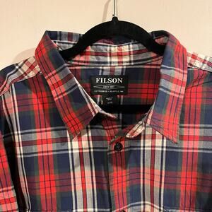 Filson Button Up Lightweight Kitsap Work Shirt Plaid Long Sleeve NWT XXXL 3XL